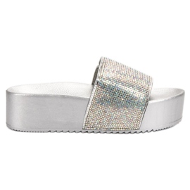 Marquiz Módní pantofle na platformě šedá Marquiz Módní pantofle na platformě šedá