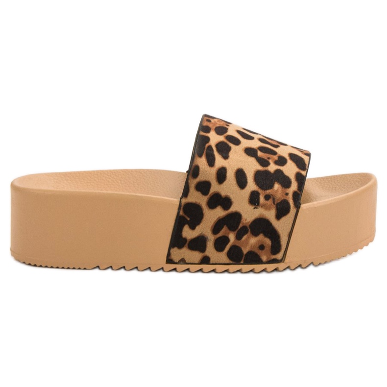 Anesia Paris Semišové pantofle na platformě hnědý