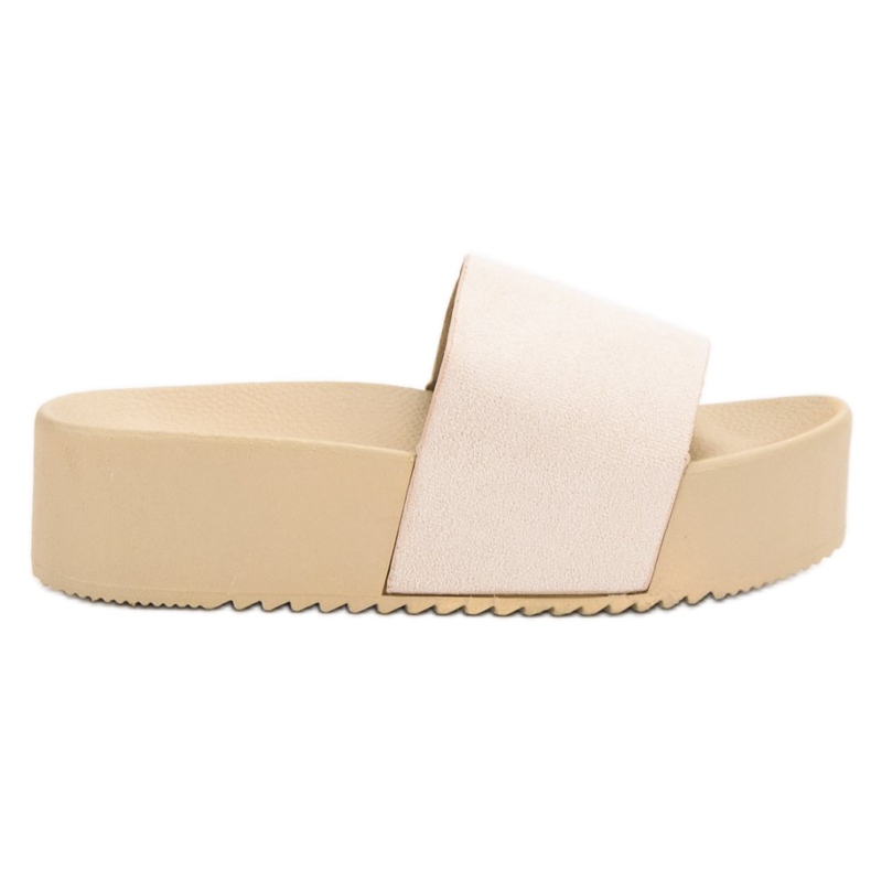 Anesia Paris Semišové pantofle na platformě hnědý