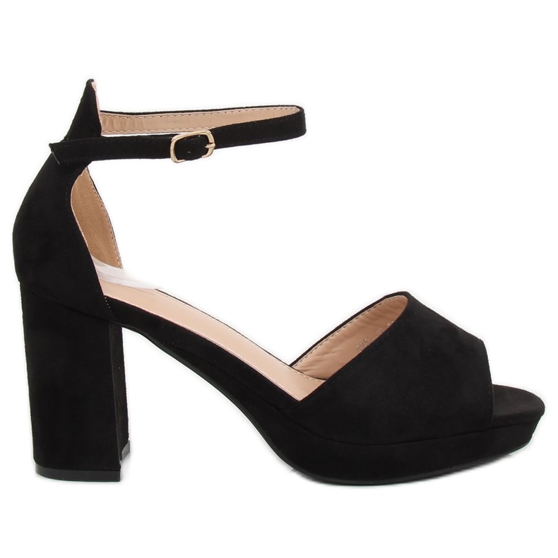 Černé sandály na vysokém podpatku 6952-GL Black černá