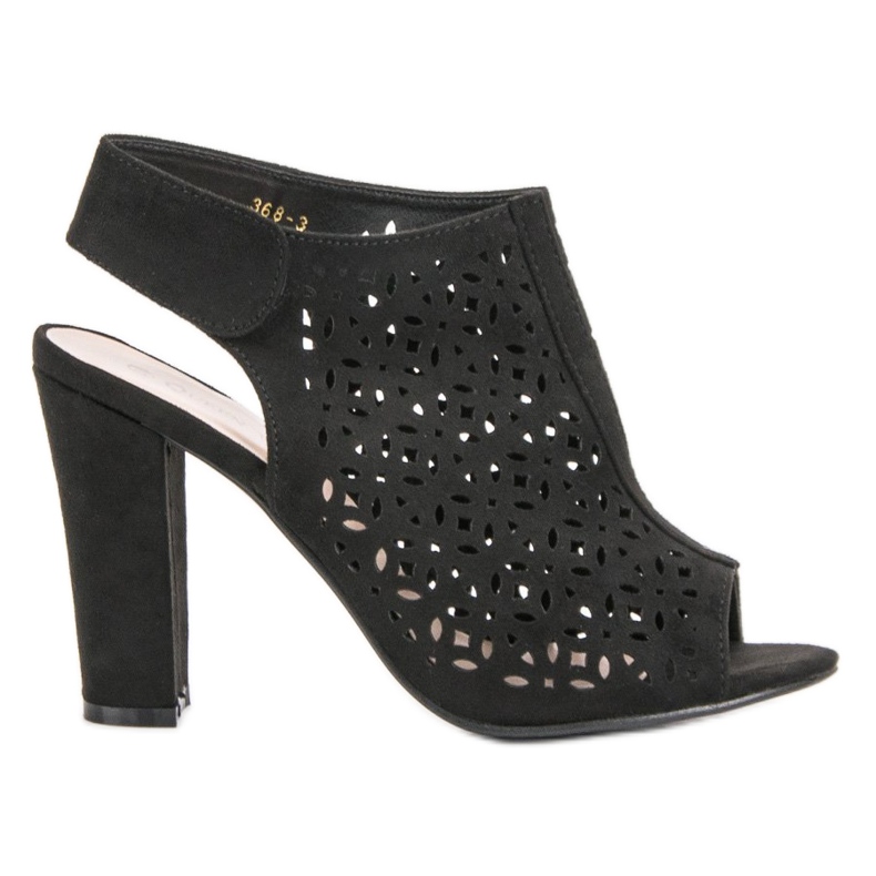 Queen Vivi Prolamované sandály se svrškem černá