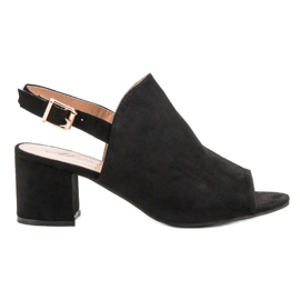 Semišové uzavřené sandály černý