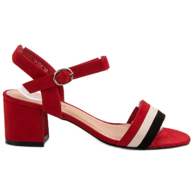 Queen Vivi Módní sandály na vysokém podpatku červené
