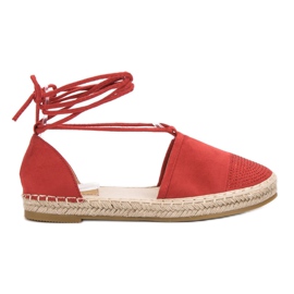 Seastar Svázané espadrilky s krystaly červené