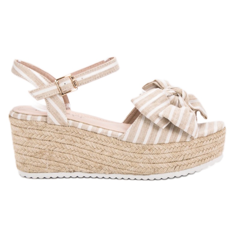 Seastar Klínové sandály s mašlí hnědý