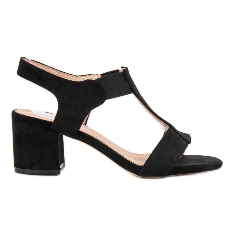 Evento Nazouvací sandály na sloupku černá