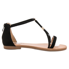 Cm Paris Ploché semišové sandály černý