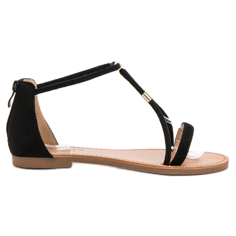 Cm Paris Ploché semišové sandály černá