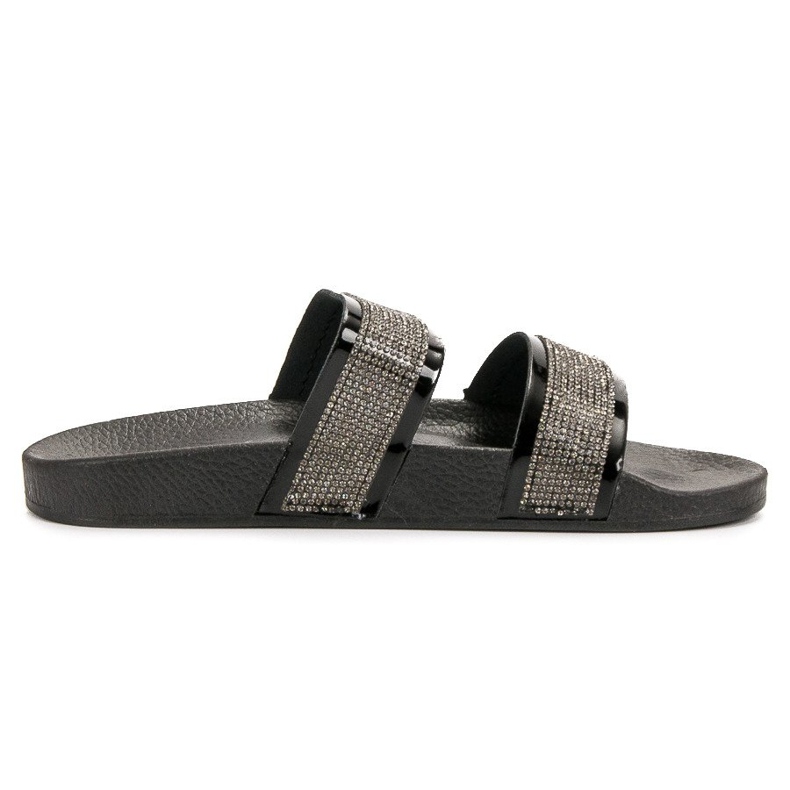 Seastar Černé pantofle s krystaly černá