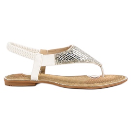Encor Bílé sandály žabek bílý