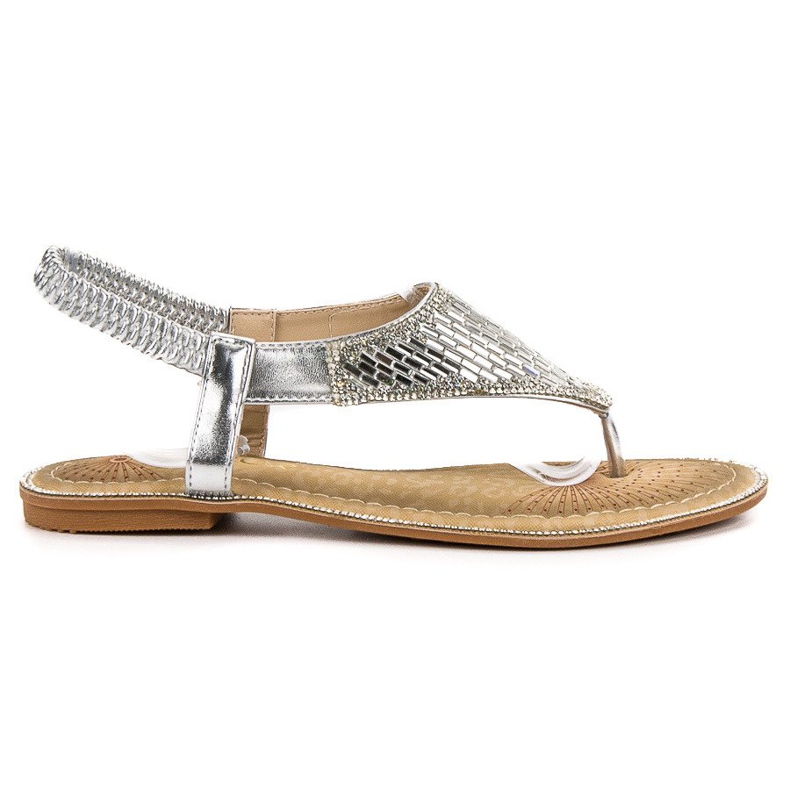 Encor Stříbrné japonské sandály šedá