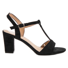 Jumex Sandály z černého semiše černý