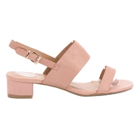 Small Swan Pohodlné sandály na vysokém podpatku růžový Small Swan Pohodlné sandály na vysokém podpatku růžový