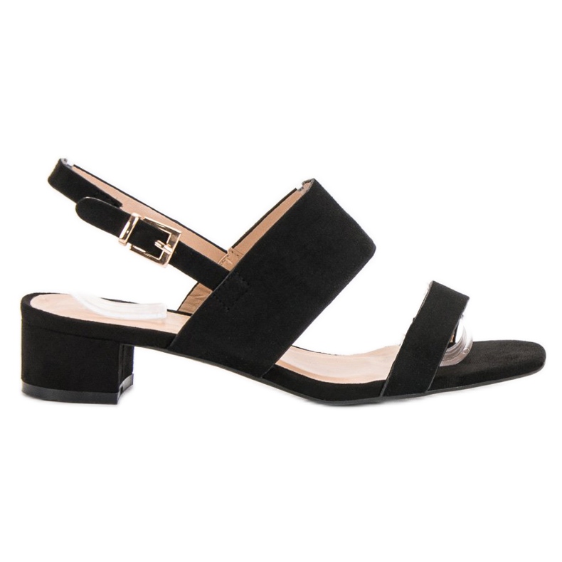 Small Swan Pohodlné sandály na vysokém podpatku černá