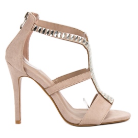 SHELOVET Sexy sandály na vysokém podpatku hnědý SHELOVET Sexy sandály na vysokém podpatku hnědý