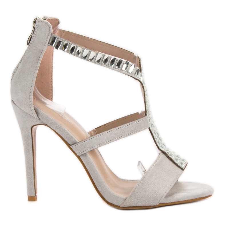SHELOVET Sexy sandály na vysokém podpatku šedá