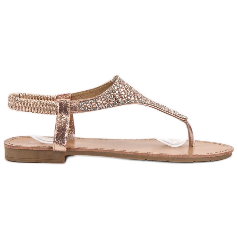 SHELOVET Golden Slip On Sandály zlatý