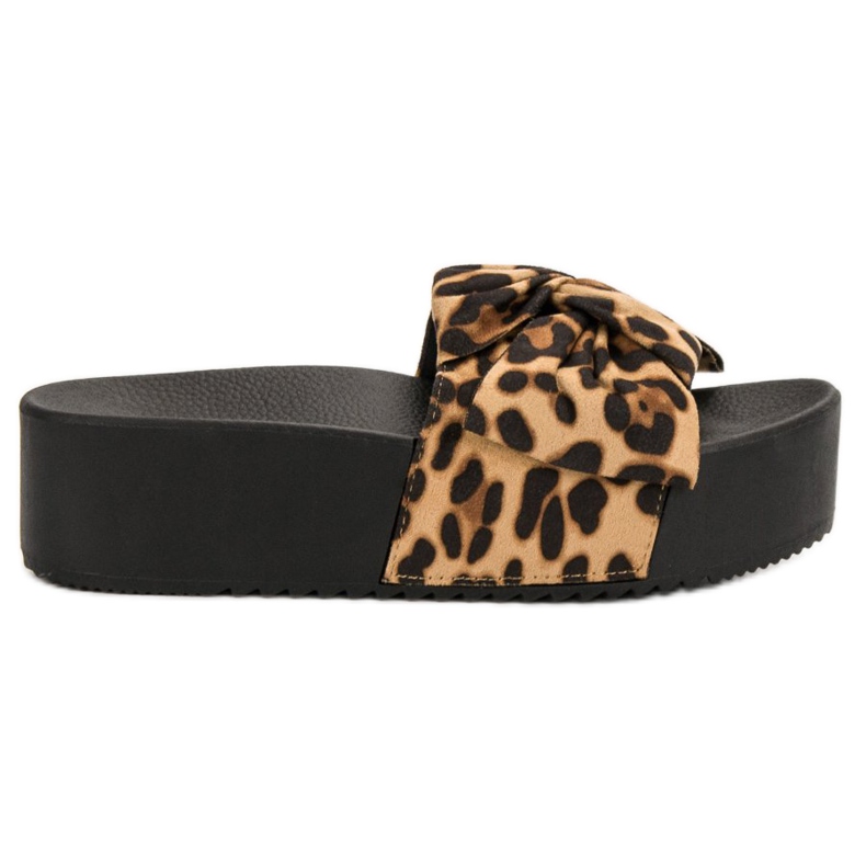 Queen Vivi Semišové pantofle na platformě černá hnědý