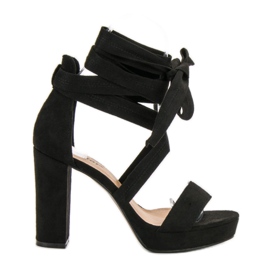 Seastar Svázané sandály na platformě černý