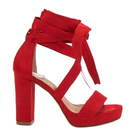 Seastar Svázané sandály na platformě červený