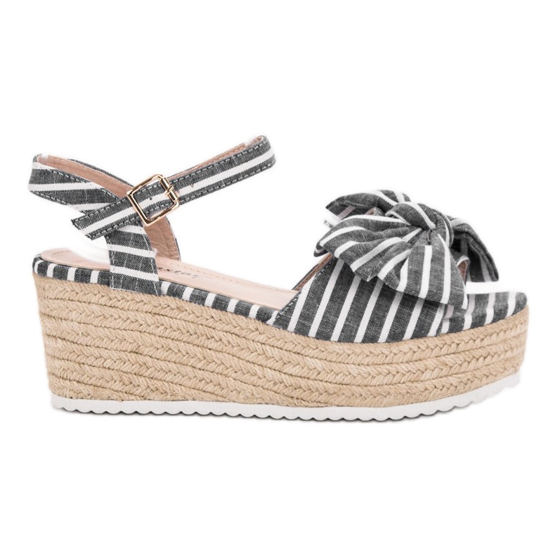 Seastar Klínové sandály s mašlí šedá Seastar Klínové sandály s mašlí šedá