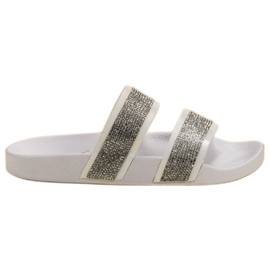 Seastar Bílé pantofle s krystaly bílý vícebarevný Seastar Bílé pantofle s krystaly bílý vícebarevný