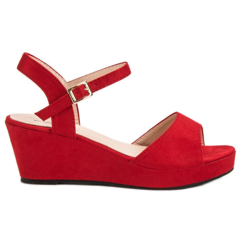 SHELOVET Sandály z červeného semiše