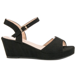 SHELOVET Sandály z černého semiše černý