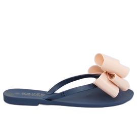 Žabky meliski navy blue-beige KM104 NAVY / D.BEIGE hnědý námořnická modř