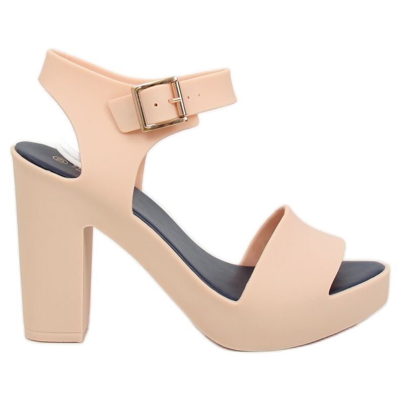 Sandály na vysokém podpatku meliski beige KM202 D.BEIGE / NAVY béžový