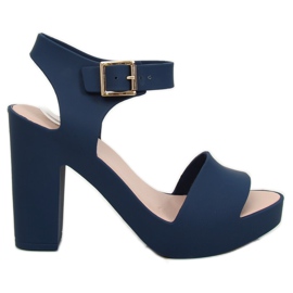 Sandály na vysokém podpatku Meliski KM202 Navy blue námořnická modř
