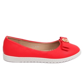 Červené dámské balerínky YSD-03 Red
