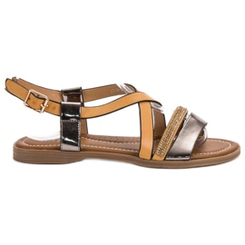 Small Swan Módní sandály žluť