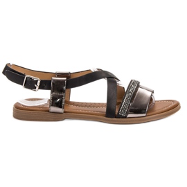 Small Swan Sandály S Krystaly černý