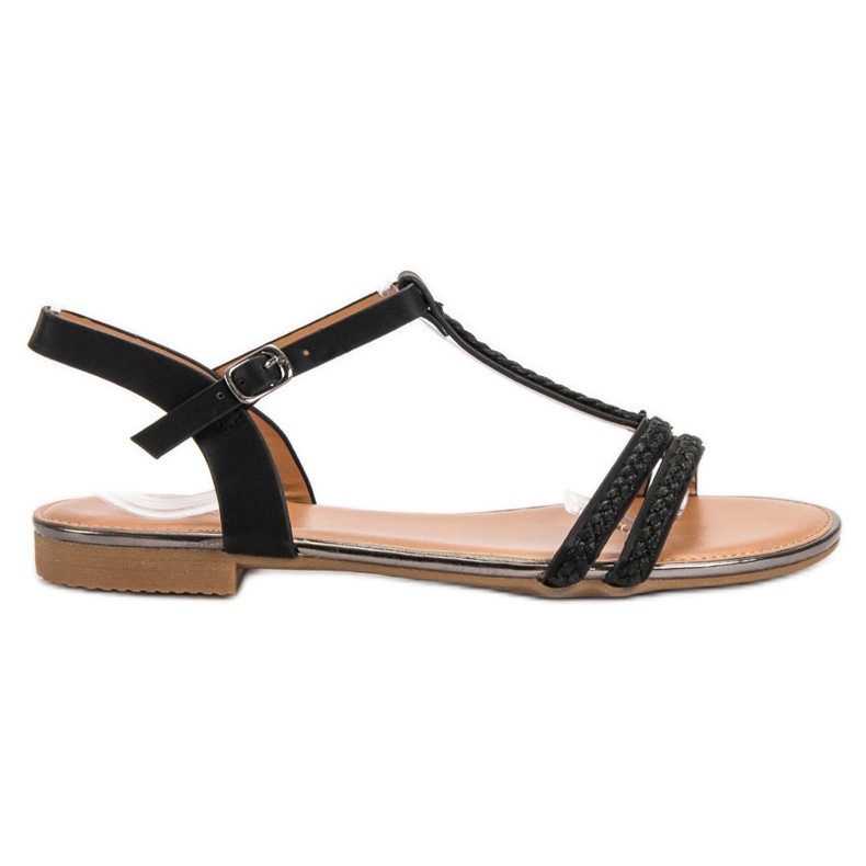 Small Swan Ploché sandály černá Small Swan Ploché sandály černá