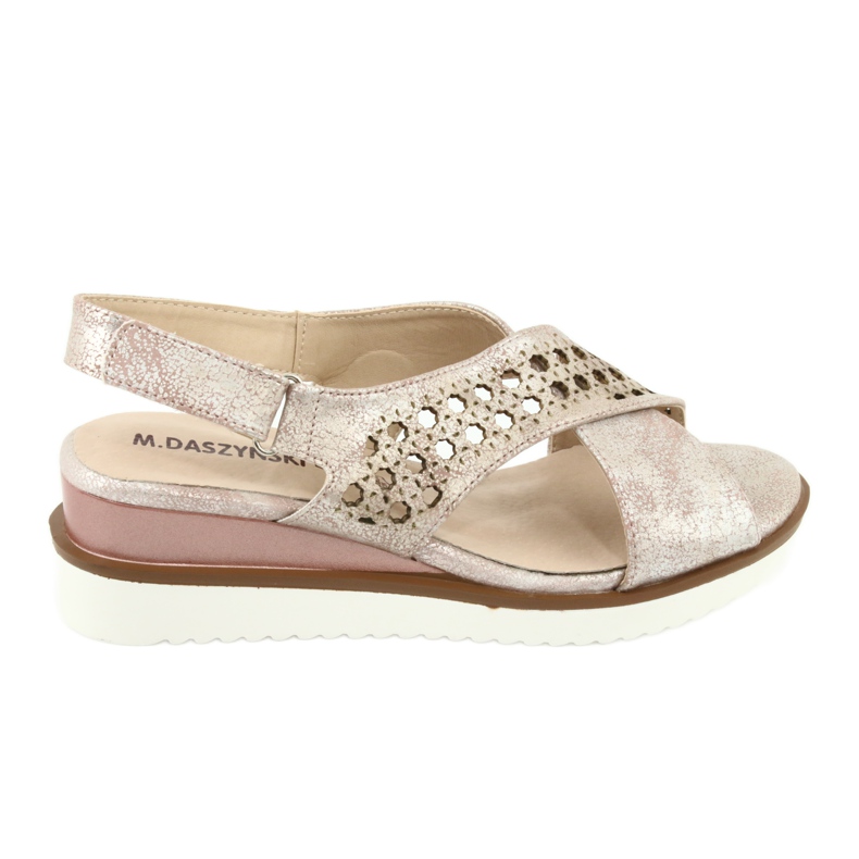 M.Daszyński Metalické růžové sandály Daszyński 1838 růžový šedá M.Daszyński Metalické růžové sandály Daszyński 1838 růžový šedá