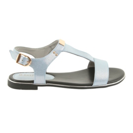 M.Daszyński Sandály modrá perla Daszyński MR1583-7 modrý