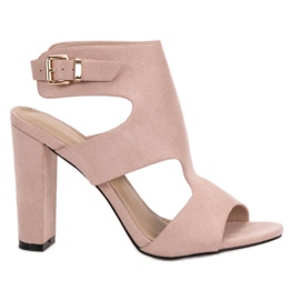 Ideal Shoes Sexy sandály na vysokém podpatku hnědý Ideal Shoes Sexy sandály na vysokém podpatku hnědý