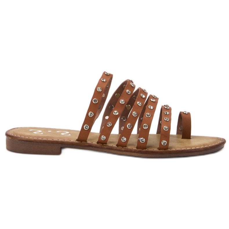 SHELOVET Pantofle S Kamínky hnědý