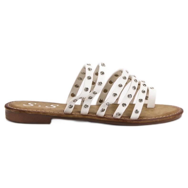 SHELOVET Pantofle S Kamínky bílý