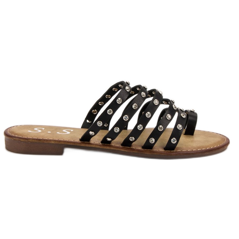 SHELOVET Pantofle S Kamínky černá