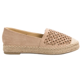 VICES semišové espadrilky hnědý VICES semišové espadrilky hnědý