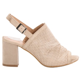 Sixth Sense Prolamované sandály na baru hnědý Sixth Sense Prolamované sandály na baru hnědý