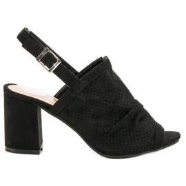 Sixth Sense Prolamované sandály na baru černý