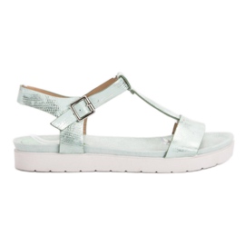 SHELOVET Mátové sandály zelený