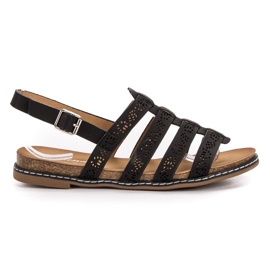 Renda Pohodlné černé sandály černý