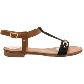 Small Swan Neformální sandály černý hnědý