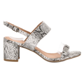 Ideal Shoes Dámské módní sandály šedá Ideal Shoes Dámské módní sandály šedá
