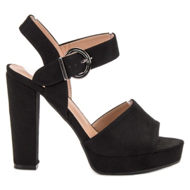 SHELOVET Černé Sandály Na Platformě černý