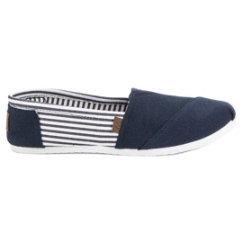 SHELOVET Slip On lehké tenisky bílý námořnická modř